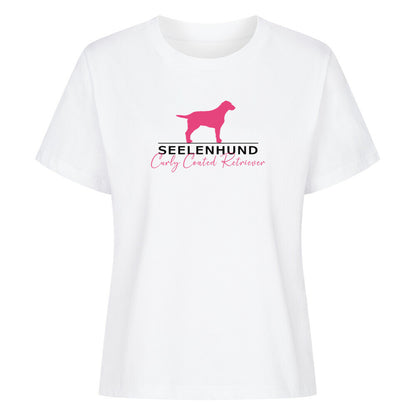 Premium Damen-Shirt "Curly Coated - Seelenhund" Weiß – hunde-shirt.de