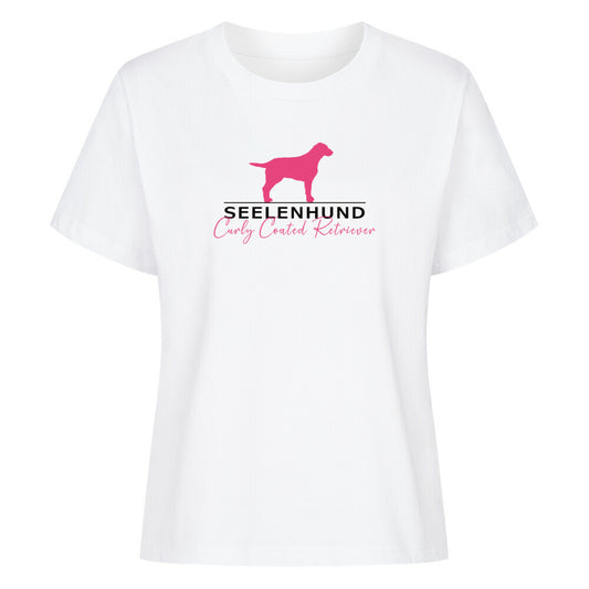 Premium Damen-Shirt "Curly Coated - Seelenhund" Weiß – hunde-shirt.de