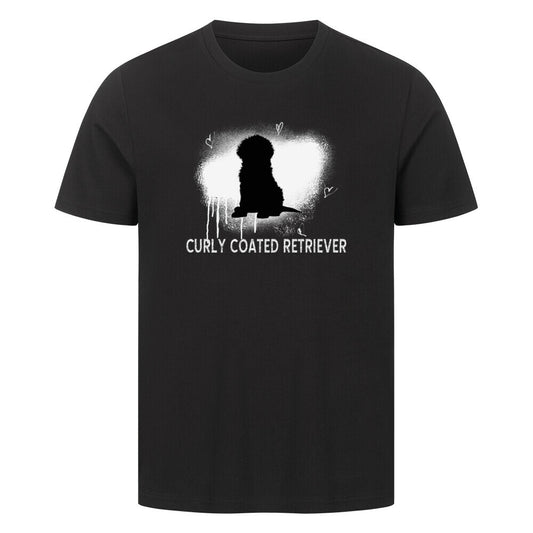 Premium T-Shirt "Curly Coated - Brush" Schwarz – hunde-shirt.de