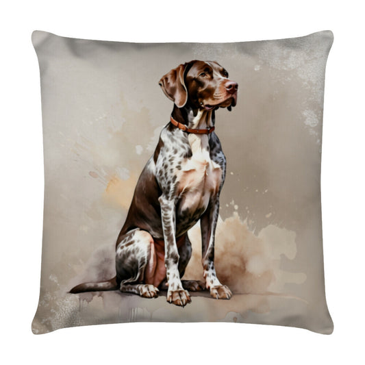 Kissen "Deutsch Kurzhaar - Sitz" Weiß – hunde-shirt.de