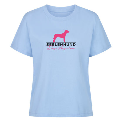 Premium Damen-Shirt "Dogo Argentino - Seelenhund" Sky Blue – hunde-shirt.de