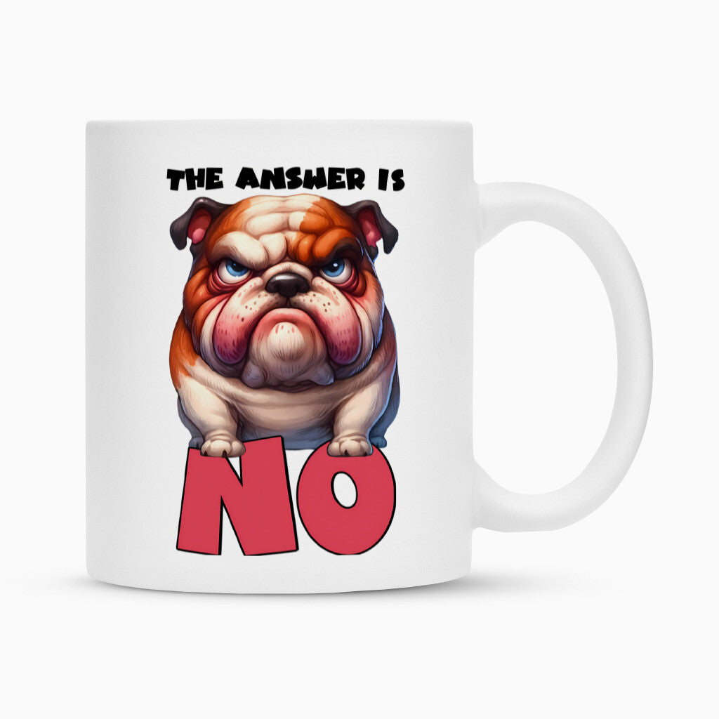Tasse "English Bulldog - NO" Weiß – hunde-shirt.de