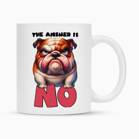 Tasse "English Bulldog - NO" Weiß – hunde-shirt.de