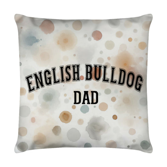 Kissen "English Bulldog - DAD" Weiß – hunde-shirt.de