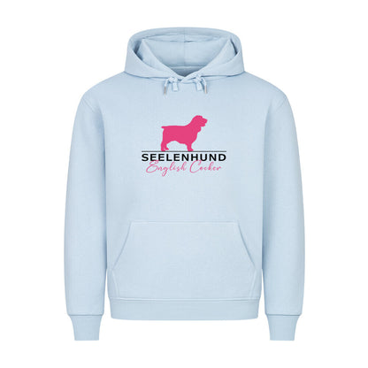 Premium Hoodie "English Cocker - Seelenhund" Babyblau – hunde-shirt.de