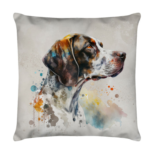 Kissen "English Pointer - ART" Weiß – hunde-shirt.de