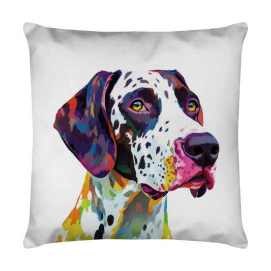 Kissen "English Pointer - Color" Weiß – hunde-shirt.de