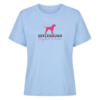 Premium Damen-Shirt "English Pointer - Seelenhund" Sky Blue – hunde-shirt.de