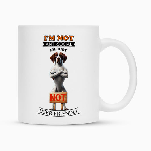 Tasse "English Pointer - Anti-Social" Weiß – hunde-shirt.de