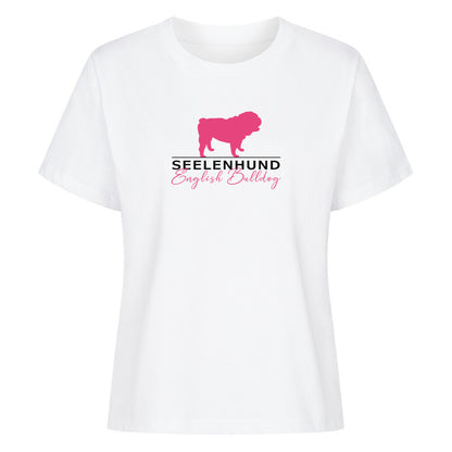Premium Damen-Shirt "English Bulldog - Seelenhund" Weiß – hunde-shirt.de