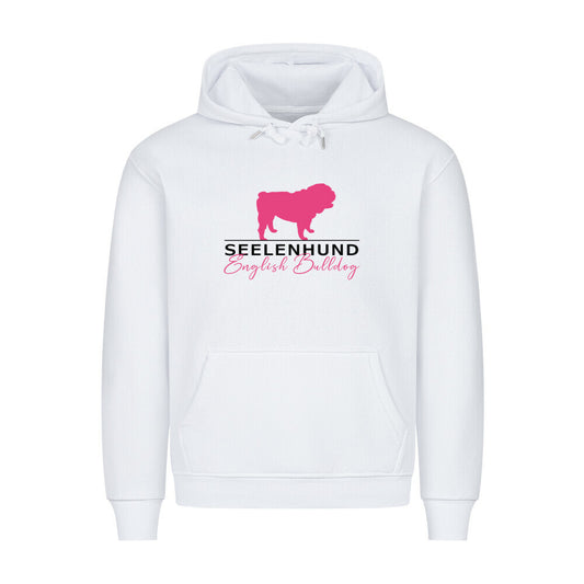 Premium Hoodie "English Bulldog - Seelenhund" Weiß – hunde-shirt.de