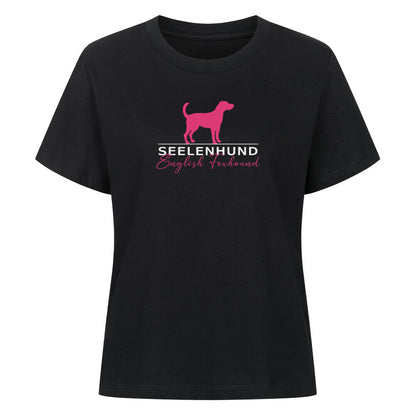 Premium Damen-Shirt "English Foxhound - Seelenhund" Schwarz – hunde-shirt.de