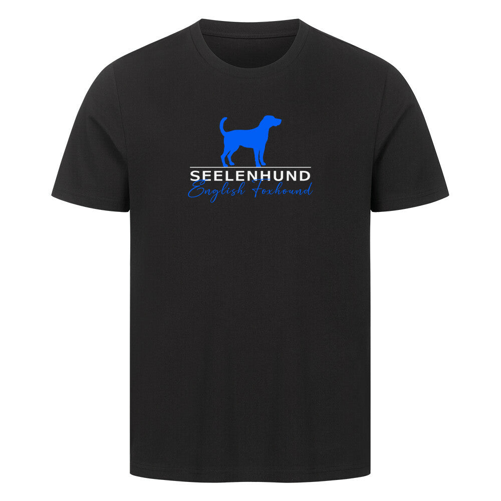 Premium T-Shirt "English Foxhound - Seelenhund" Schwarz – hunde-shirt.de