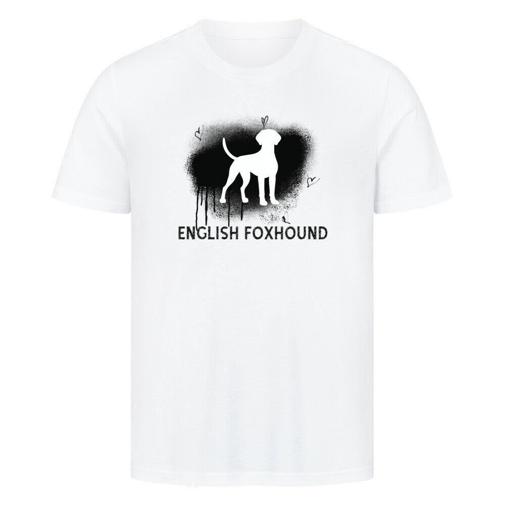 Premium T-Shirt "English Foxhound - Brush" Weiß – hunde-shirt.de