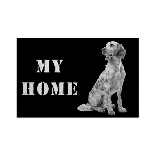 Fußmatte "English Setter - MY HOME" Weiß – hunde-shirt.de