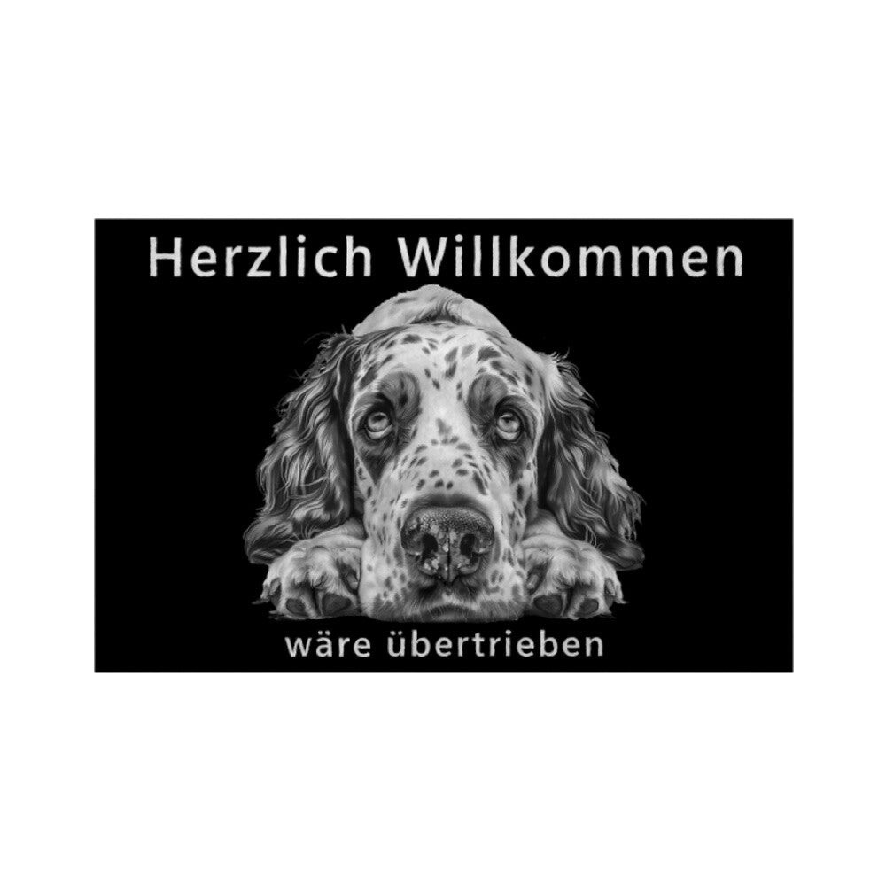 Fußmatte "English Setter - Übertrieben" Weiß – hunde-shirt.de