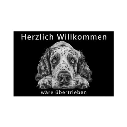 Fußmatte "English Setter - Übertrieben" Weiß – hunde-shirt.de