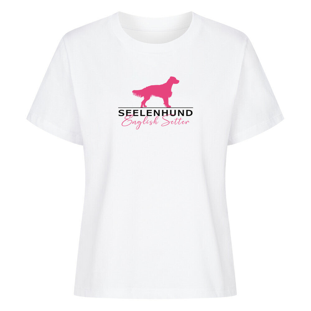 Premium Damen-Shirt "English Setter - Seelenhund" Weiß – hunde-shirt.de