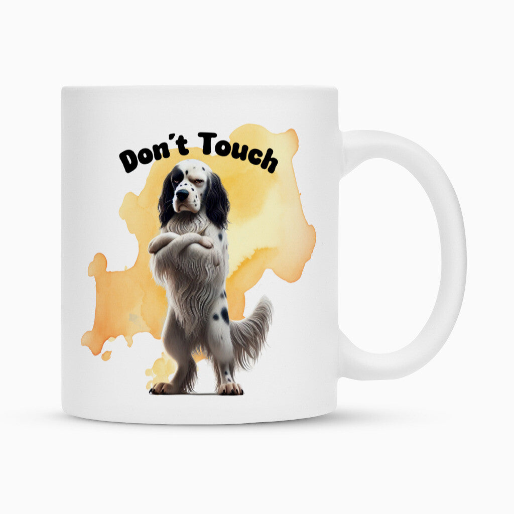 Tasse "English Setter - Don´t touch" Weiß – hunde-shirt.de