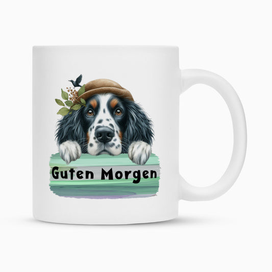 Tasse "English Setter - Guten Morgen" Weiß – hunde-shirt.de