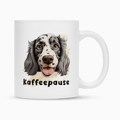 Tasse "English Setter - Kaffeepause" Weiß – hunde-shirt.de