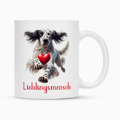 Tasse "English Setter - Lieblingsmensch" Weiß – hunde-shirt.de