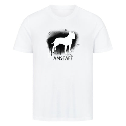 Premium T-Shirt "Amstaff - Brush" Weiß – hunde-shirt.de