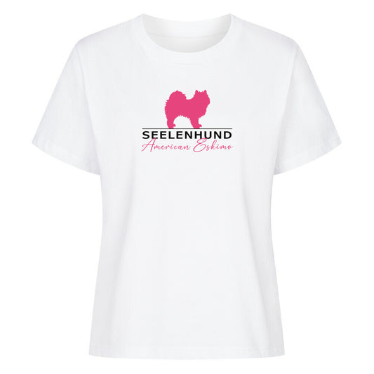 Premium Damen-Shirt "American Eskimo - Seelenhund" Weiß – hunde-shirt.de
