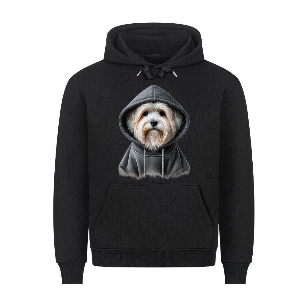 Premium Hoodie "Tibet Terrier - Hooded" Schwarz – hunde-shirt.de