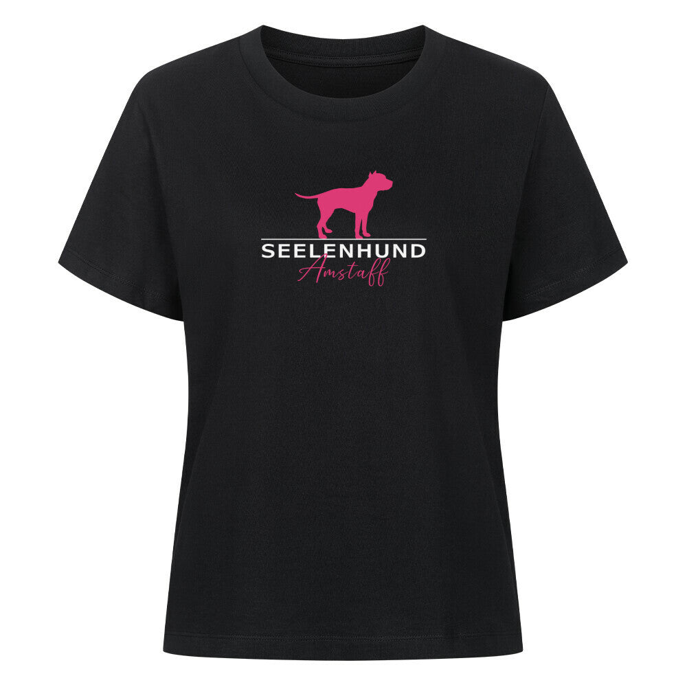 Premium Damen-Shirt "Amstaff - Seelenhund" Schwarz – hunde-shirt.de