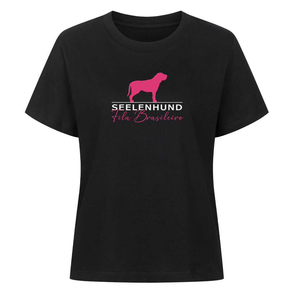Premium Damen-Shirt "Fila Brasileiro - Seelenhund" Schwarz – hunde-shirt.de