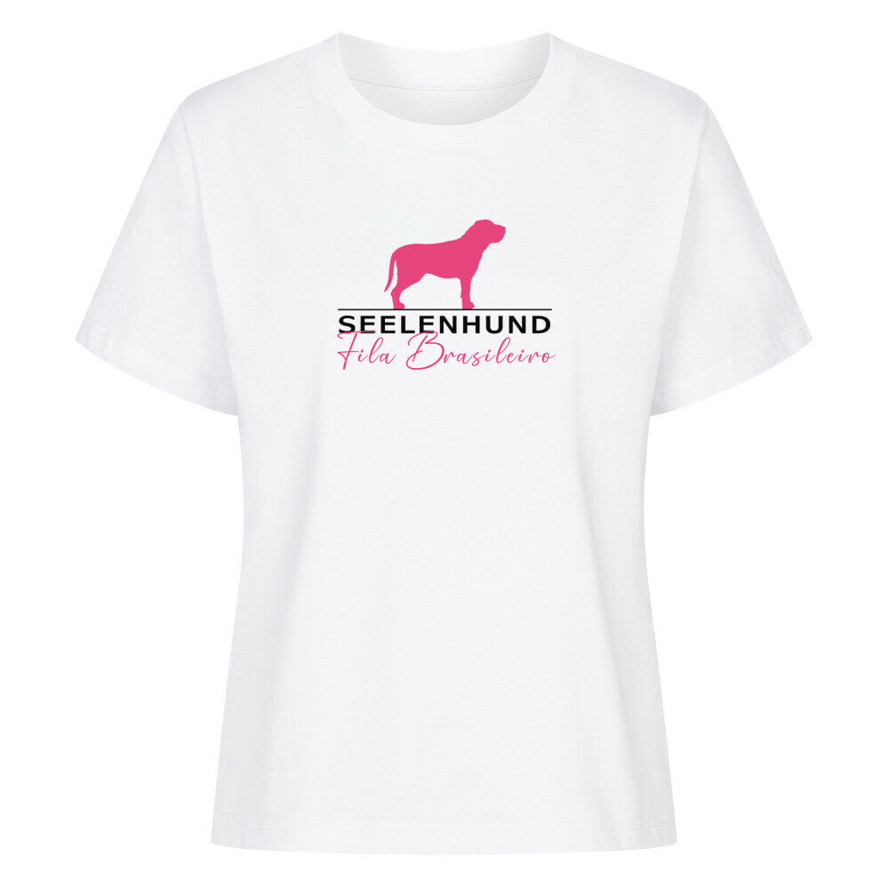 Premium Damen-Shirt "Fila Brasileiro - Seelenhund" Weiß – hunde-shirt.de