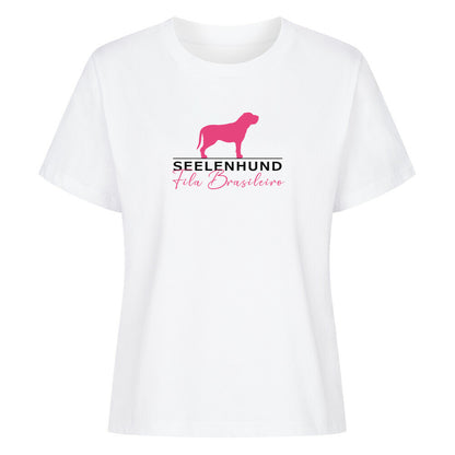 Premium Damen-Shirt "Fila Brasileiro - Seelenhund" Weiß – hunde-shirt.de
