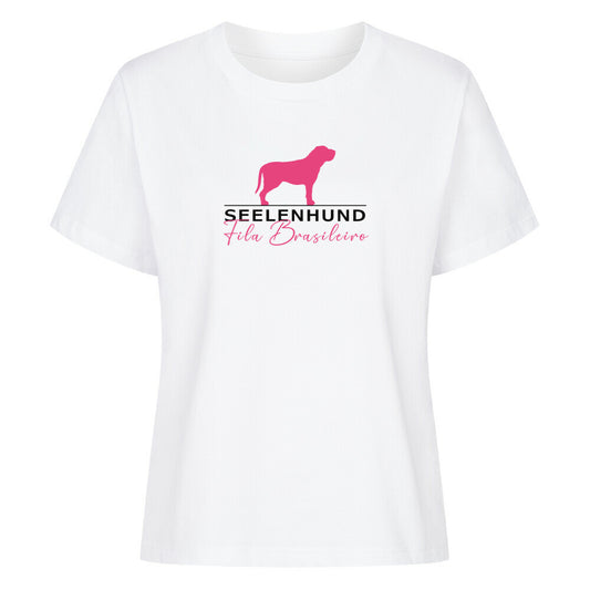 Premium Damen-Shirt "Fila Brasileiro - Seelenhund" Weiß – hunde-shirt.de