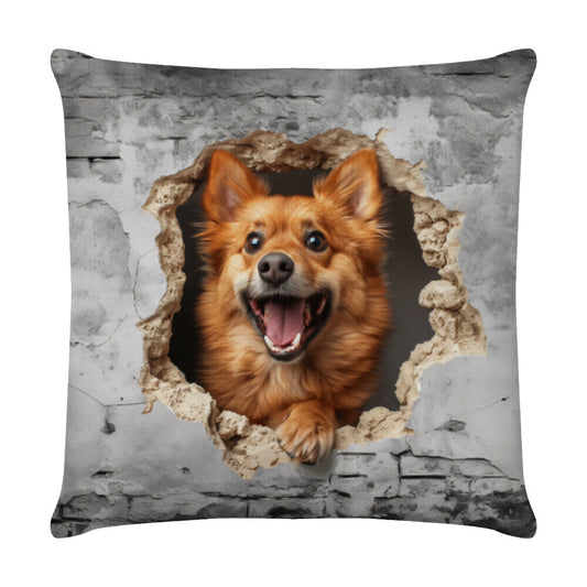 Kissen "Finnischer Spitz - Look" Weiß – hunde-shirt.de