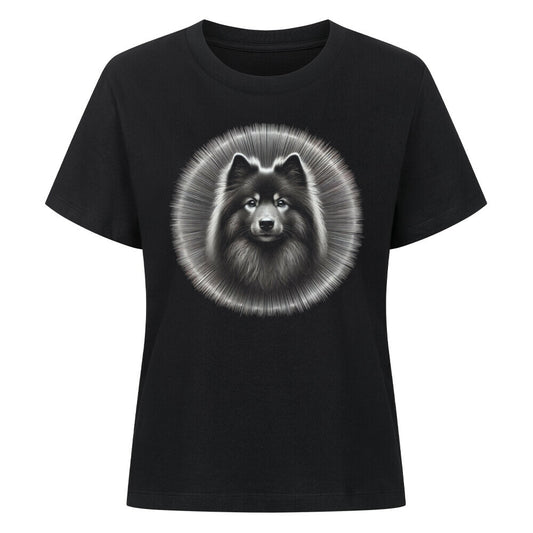 Premium Damen-Shirt "Finnischer Spitz - Shine" Schwarz – hunde-shirt.de