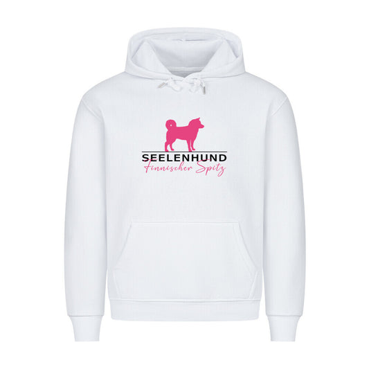 Premium Hoodie "Finnischer Spitz - Seelenhund" Weiß – hunde-shirt.de