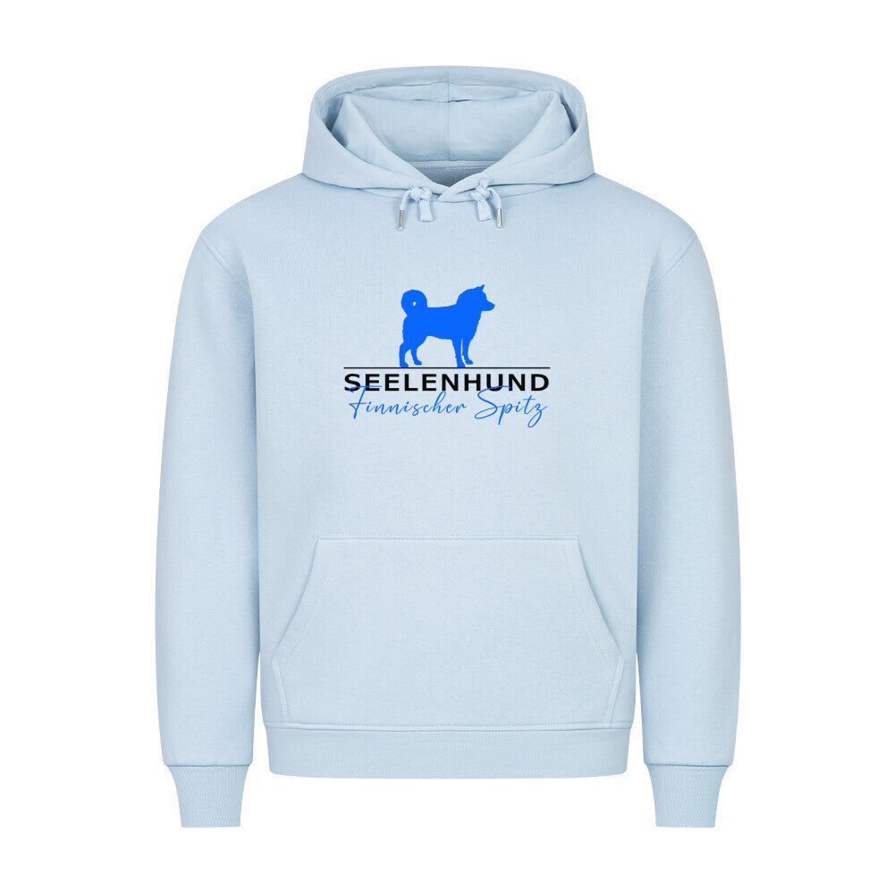 Premium Hoodie "Finnischer Spitz - Seelenhund" Babyblau – hunde-shirt.de