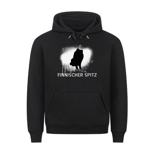 Premium Hoodie "Finnischer Spitz - Brush" Schwarz – hunde-shirt.de