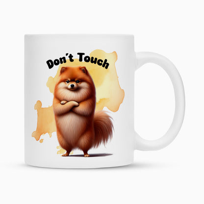 Tasse "Finnischer Spitz - Don´t touch" Weiß – hunde-shirt.de