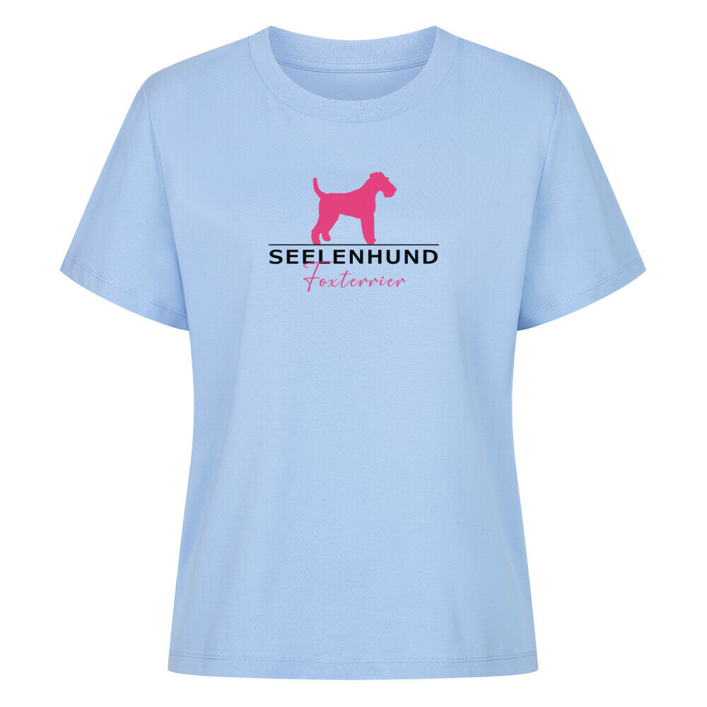 Premium Damen-Shirt "Foxterrier - Seelenhund" Sky Blue – hunde-shirt.de