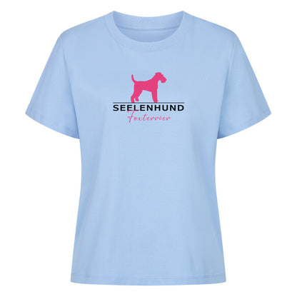 Premium Damen-Shirt "Foxterrier - Seelenhund" Sky Blue – hunde-shirt.de
