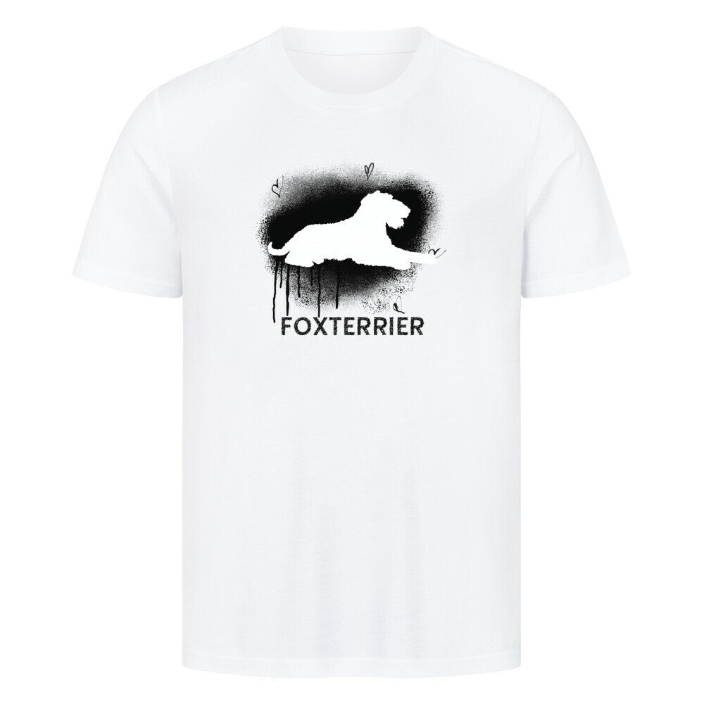 Premium T-Shirt "Foxterrier - Brush" Weiß – hunde-shirt.de