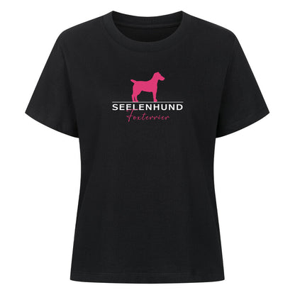 Premium Damen- Shirt "Foxterrier Smooth - Seelenhund" Schwarz – hunde-shirt.de