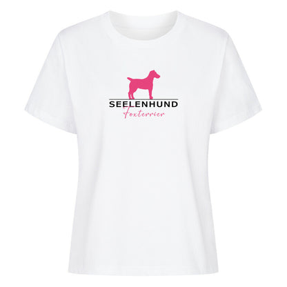 Premium Damen- Shirt "Foxterrier Smooth - Seelenhund" Weiß – hunde-shirt.de