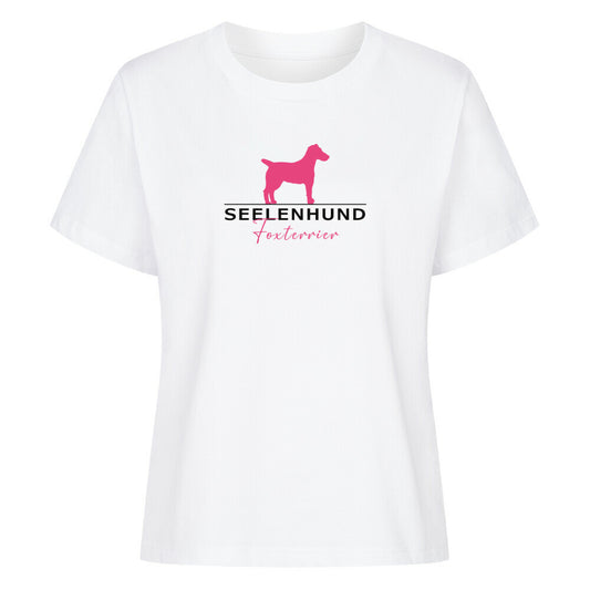 Premium Damen- Shirt "Foxterrier Smooth - Seelenhund" Weiß – hunde-shirt.de