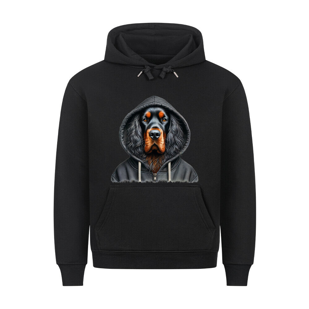 Premium Hoodie "Gordon Setter - Hooded" Schwarz – hunde-shirt.de