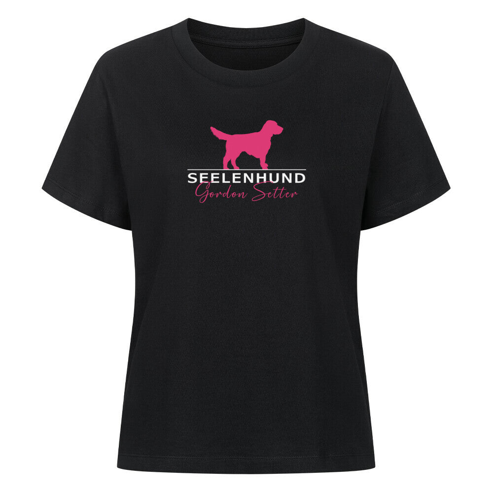 Premium Damen-Shirt "Gordon Setter - Seelenhund" Schwarz – hunde-shirt.de