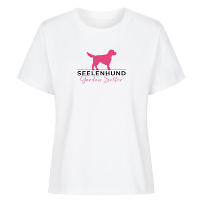 Premium Damen-Shirt "Gordon Setter - Seelenhund" Weiß – hunde-shirt.de