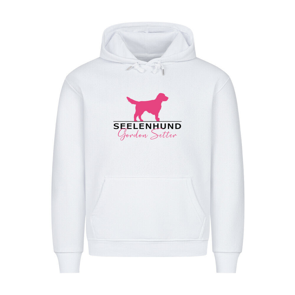 Premium Hoodie "Gordon Setter - Seelenhund" Weiß – hunde-shirt.de